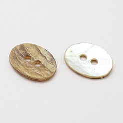 2-Hole Oval Mother of Pearl Buttons&nbsp;SHEL-N033-14-11.5x9.5