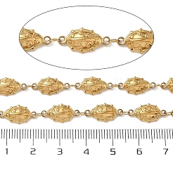 304ステンレススチール昆虫リンクチェーン  ハンダ付け  スプールで  イオンプレーティング（ip）  ゴールドカラー  15x7.5x2.5mm&nbsp;CHS-U004-01A-G