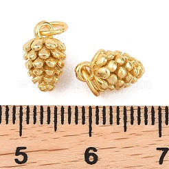 925スターリングシルバーチャーム  松かさ  スタンプ925個付き  ゴールドカラー  10.5x6.5mm  丸カン：5x0.8ミリ  3.5mm内径&nbsp;STER-I024-01G
