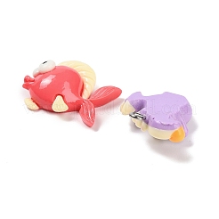 不透明樹脂ペンダント  魚とタコ  プラチナ鉄ループ付き  ミックスカラー  20~26x19.5~24x7~9.5mm  穴：2mm&nbsp;RESI-H040-06P