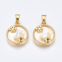 Brass Micro Pave Cubic Zirconia Pendants&nbsp;KK-Q277-020-NF
