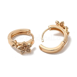 Brass Micro Pave Cubic Zirconia Hoop Earrings&nbsp;EJEW-M238-47KCG