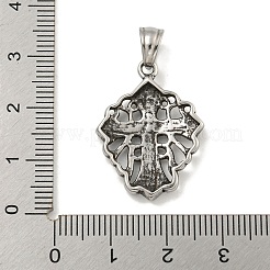 316サージカルステンレスペンダント  ラインストーン付き  クロスチャーム  宗教  クリスタル  26.5x20x3.5mm  穴：5x6mm&nbsp;STAS-E212-55AS-B