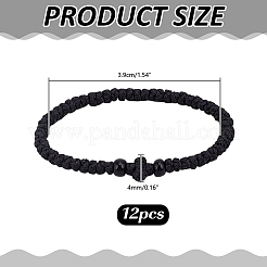 12Pcs Adjustable Polyester Braided Bead Bracelets for Men Women&nbsp;BJEW-HY0002-70B