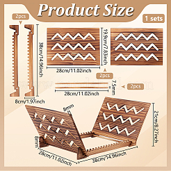 CHollow Wave Shaped Pine Wood Vinyl Record Storage Racks&nbsp;AJEW-WH0816-088
