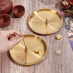 2Pcs Brass Incense Burner Holder&nbsp;AJEW-ME0004-07G