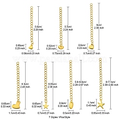 7Pcs 7 Styles 304 Stainless Steel Chain Extender&nbsp;STAS-FS0001-49G
