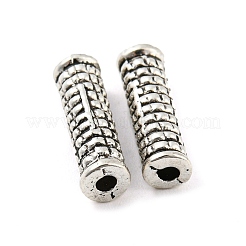 チベット風合金ビーズ  鉛フリー＆カドミウムフリー  コラム  アンティークシルバー  14x4mm  穴：1.6mm  約1204個/1000g&nbsp;PALLOY-F307-11AS