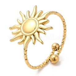 Ion Plating(IP) 304 Stainless Steel Sun Open Cuff Ring for Women&nbsp;RJEW-M149-08G