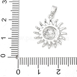 真鍮チャーム  カドミウムフリー＆鉛フリー  太陽  プラチナ  19.5x17.5x4mm  穴：2.5x5mm&nbsp;KK-D357-22P