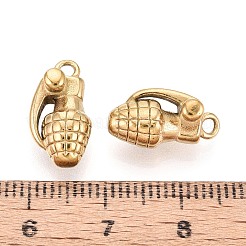 304ステンレスペンダント  手榴弾型のチャーム  ゴールドカラー  15~15.5x8~8.5x7~7.5mm  穴：1.7~1.8mm&nbsp;STAS-T075-14G