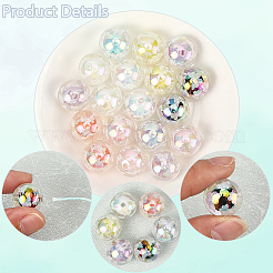 20Pcs UV Plating Acrylic Printed Beads&nbsp;TACR-SC0001-46A