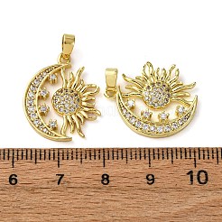 Brass Micro Pave Cubic Zirconia Pendants&nbsp;KK-F911-06G
