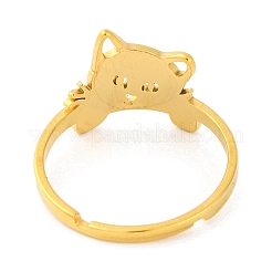 201ステンレススチール製調節可能な女性用リング  動物  猫の形  12.5mm  内径：18mm&nbsp;RJEW-D082-04I