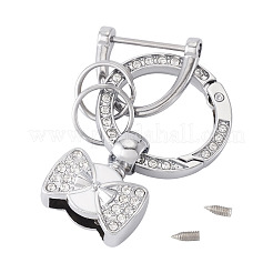 1Pc DIY Alloy Rhinestone Spring Gate Rings Keychains&nbsp;FIND-TA0008-54B-P