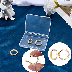 4Pcs 2 Styles Rack Plating Brass Micro Pave Clear Cubic Zirconia Spring Gate Rings&nbsp;ZIRC-SC0001-41