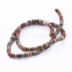 Natural Picasso Stone/Picasso Jasper Beads Strands&nbsp;G-G683-14-2x4mm