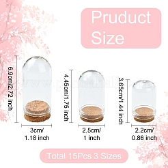 15Pcs 3 Styles Glass Dome Cloche Cover&nbsp;AJEW-YW0001-31