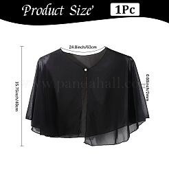 シフォンショール  女性用ラップ  ブラック  400x630x2mm&nbsp;AJEW-WH20071-003B