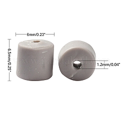 手作り樹脂粘土ビーズ連売り  コラム  濃いグレー  6.5x6mm  穴：1.2mm  約61個/連  15.75インチ（40cm）&nbsp;CLAY-ZX006-01-201