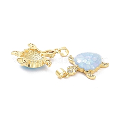 Real 18K Gold Plated Brass Micro Pave Clear Cubic Zirconia Pendants&nbsp;X-KK-D004-05G-C