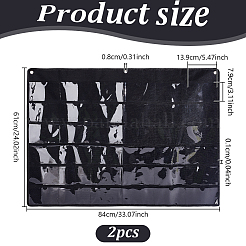 サングラス用のフェルト生地ジュエリーロール  メガネオーガナイザーハンギングバッグ  ブラック  61x84x0.1cm&nbsp;DIY-WH0750-187B