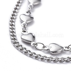 Tarnish Resistant 304 Stainless Steel Multi-Strand Anklets&nbsp;AJEW-AN00322