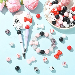 33Pcs 5 Styles Silicone Focal Beads&nbsp;SIL-YW0002-58