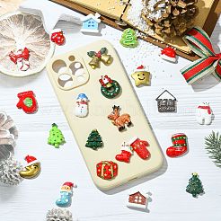 48 個 24 スタイル クリスマステーマの不透明樹脂カボション  混合図形  ミックスカラー  14~29x14~24x4.5~8mm  2個/スタイル&nbsp;RESI-CJ0004-82