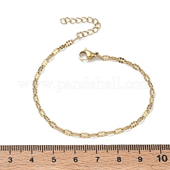 304ステンレススチール製ダップチェーンブレスレット（女性用）  イオンプレーティング（ip）  長持ちメッキ  ゴールドカラー  6.69インチ（17cm）  リンク：5.5x2.5x0.5mm&nbsp;BJEW-D466-08C-G
