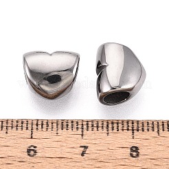 304ステンレス鋼のヨーロッパスタイルの大きな穴のビーズ  ハート  ステンレス鋼色  11.5x10x8mm  穴：5mm&nbsp;STAS-T072-141P