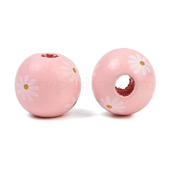 Printed Wood European Beads&nbsp;WOOD-G029-07A
