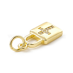 Brass Micro Pave Cubic Zirconia Pendants&nbsp;ZIRC-F132-45G