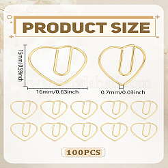 100Pcs Iron Heart Shape Paper Clips&nbsp;AJEW-LP0005-84