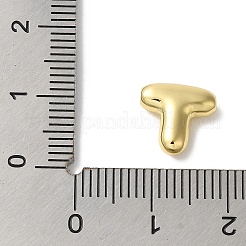 真鍮チャーム  長持ちメッキ  18KGP本金メッキ  文字t  10x10x3.5mm  穴：1.2mm&nbsp;KK-S391-02G-T