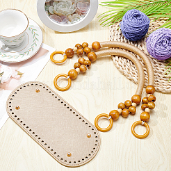 3Pcs 2 Styles PU Leather & Iron Oval Bottom&nbsp;FIND-PH0003-54
