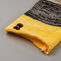 アクリル繊維糸レッグウォーマーソックス  女性用冬用暖かいロングブーツレッグカバー  ボタン付き  ゴールド  505x132x6mm&nbsp;AJEW-WH20064-44A