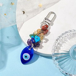 Blue Evil Eye Lampwork Pendant Decooration&nbsp;HJEW-JM01969-05