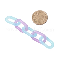 アクリル製ハンドメイドアズキチェーン10個  オーバル  ミックスカラー  27.5x16.5x4.5mm&nbsp;AJEW-JB01366