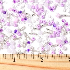 ガラスシードビーズ2セット  混合図形  DIY ネックレス ブレスレット アクセサリー  プラム  2.5~7.5x2~4.5x2~4.5mm  穴：0.8~1.4mm&nbsp;DIY-FS0008-27D