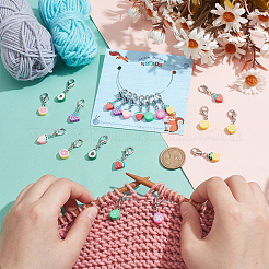 20Pcs 10 Styles Fruit Handmade Polymer Clay Pendant Stitch Markers&nbsp;HJEW-NB00048