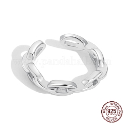 Rhodium Plated 925 Sterling Silver Cuff Earrings for Women&nbsp;EJEW-P231-93P