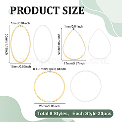 180Pcs 6 Styles Brass Linking Rings&nbsp;KK-ME0003-02