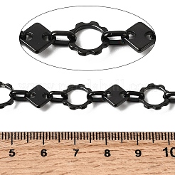 304 Stainless Steel Flower with Rhombus Link Chains&nbsp;CHS-Z007-14B