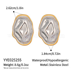304 Stainless Steel Textured Stud Earrings for Women&nbsp;IH0404-1