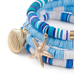 4Pcs 4 Styles Polymer Clay Heishi Beads Stretch Bracelets Sets&nbsp;BJEW-JB05908