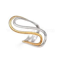 304ステンレススチールカフリング  プラチナ·ゴールデン  38mm&nbsp;RJEW-D331-01A-PG