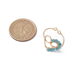 天然アパタイトのカフリング  ハート  環境に優しい銅線付き  16.5x17mm  内径：20mm&nbsp;RJEW-TA00206-02