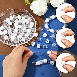 120個 2スタイル ABSプラスチック模造真珠ヨーロピアンビーズ  大穴ビーズ  バレル  ツートン。不透明樹脂ビーズ  コラム  ミックスカラー  11~12x11mm  穴：5mm  60個/スタイル&nbsp;FIND-SC0019-29