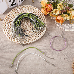 50Pcs Trendy 3MM Round Braided Imitation Leather Cord Bracelet Making&nbsp;BJEW-CL0001-45